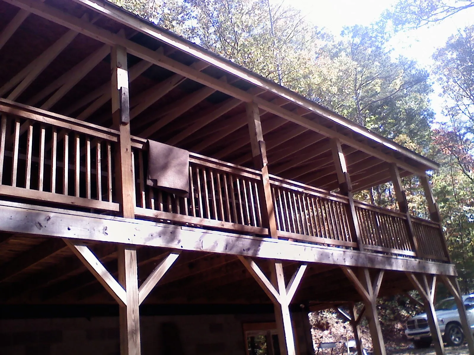 Timber framing under a new elevated porch and deck — Roof Leak Repair in Whiteman Air Force Base by Roofing Brothers